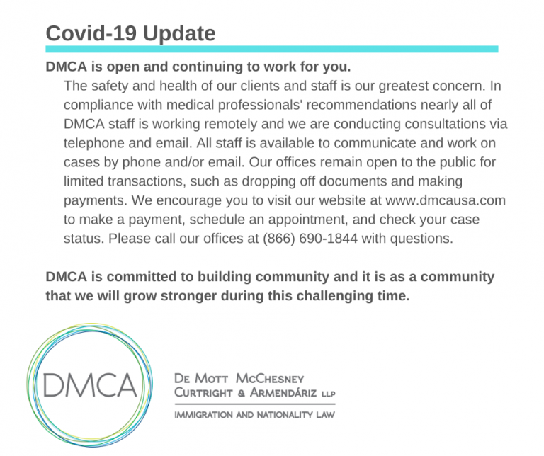 Covid 19 announcement DMCA